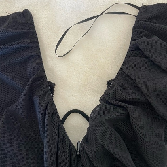 Princess Polly Black Mesh One Shoulder Mini Dress - Picture 9 of 10